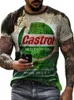 Męskie tshirts Tshirts 3D Castrol drukowane krótkie topy Zatoki Zatoki Modna T -koszulka do motocykla Tshirt Treshized Tees 230324