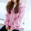 Women's Jackets For Women Plus Size Hooded Fleece Long Sleeve Loose Zip Pockets Solid Jacket Coat Autumn Winter