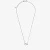 Sparkling Infinity Pendant Necklace for Real Sterling Sier Wedding Jewelry for Women Girlfriend Gift CZ Diamond Designer Necklaces with Original Box