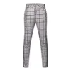 Men's Pants Fashion Pencil Trousers Men Casual Business Slim Fit Plaid Print Zipper Long Everyday 230324