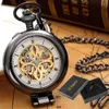 Zegarki szkieletowe mechaniczne zegarek kieszonkowy z łańcuchem wisiorka Vintage Man Pocket zegarki kieszonkowe Zegarki Naszyjne Prezenty dla mężczyzn Lady Clock 230324
