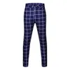 Men's Pants Fashion Pencil Trousers Men Casual Business Slim Fit Plaid Print Zipper Long Everyday 230324