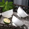 Ciotole 4,5 pollici Plain White Bone China Soup Set di stoviglie in ceramica di riso in ceramica trasparente per microonde