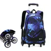 School Bags Kids Trolley Backpacks Children Luggage School Bags for Girls Boys Backpack Schoolbag Cosmic Starry Sky School Bags with Wheel 230324