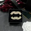 Luxury Grace C Letter Brooch Designer Brand Brooches Double Pearl Diamond For Women Charm Wedding Gift Party Jewelry Accessorie