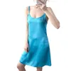 Casual Kleider Satin Seide Frauen Mini Kleid Strap Sexy Schlitz Backless Streetwear Herbst Winter Party Kleidung Elegante Abendessen Vestidos