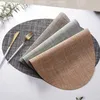 Wholesale Simple Place Mat Round Placemats Kitchen Table Placemat Heat Insulation Stain-resistant Washable PVC Table Mats