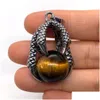 Charms Dragon Claw Natural Crystal Stones Round Tiger Eye Black Onyx Rose Quartz Stone Ball Charm Beads Hangers voor sieraden maken DHVKC