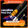 Billiard Cues PREOAIDR 3142 Pool Carbon Maple Shaft Black Technology Stick 12 5 11 8 10 8mm Rainbow Tip PREDATOR Uniloc Joint 230324