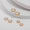 Pendientes de aro, pendientes redondos retorcidos minimalistas de Color dorado para mujer, joyería Huggies de círculo geométrico a la moda