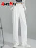 Men's Pants Woman Pant Suits Korean Style Elegant Straight Summer Pants Women Casual Outfits Classic White Wide Pants Women High Waist 230324
