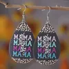 Dangle Earrings Mother's Day Teardrop Western Mom Mama Hinflowers Leopard Design Cowgirl Accessories Kldicfv