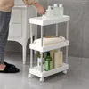 Hooks 2/3/4 Tier Slim Storage Cart Mobile Shelf Unit Drawer Organizer Slide Out Trolley Rack For Kitchen Bathroom Laundry Narrow