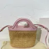 Hot Deal Ma-letter Designer Bag Straw Weave Shoulder Bag Women Luxurys Handbags Ladies Mini Straw Weaving Tote Bag Fashion Purses Handbag