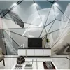 Sfondi XUE SU Carta da parati personalizzata Nordic Modern Minimalist Light Luxury Geometric White Feather TV Sfondo Wall 8D Murale