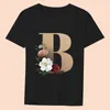 Magliette da donna maglietta nera estiva femminile 26 lettere inglesi serie di lettere slim top top fashion harajuku ladies short