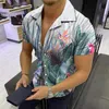 Мужские повседневные рубашки с модным принтом, мужская летняя гавайская рубашка, рубашка с коротким рукавом, кардиган, 3D повседневная одежда, одежда высокого качества, сорочка homme 230323