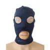 Accessori per costumi Cappuccio per maschera blu navy aperto occhi e bocca in rete bianca Costumi Zentai unisex per adulti Accessori per feste Maschere di Halloween Cosplay