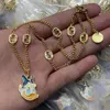 Новое дизайнерское ожерелье и браслет-кокер для унисекс-буквенных браслетов Золотая цепь Поставка высококачественных ожерелья очарования из нержавеющей стали GN-035