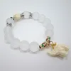 Bracelets porte-bonheur ethnique cristal mat éléphant Bracelet pour femme Antique bouddha tête Animal perle bijoux culturels