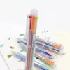 GEL ALS 50 PCS Creative Beauty Drapparent 6 Color Ballpoint Pen Graffiti Pen Children Student