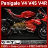 Motorcykelmässa för Ducati Street Fighter Panigale V 4 V4 S R V4S V4R 18-22 Kroppsarbete 41no.4 V4-S V4-R 18 19 20 V-4S V-4R 2018 2019 2020 Injektion Mögel Body Stock Red