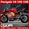 Motorfietsbeuringen voor Ducati Street Fighter Panigale V 4 V4 S R V4S V4R 18-22 Carrosserie 41No.19 Factory Red V4-S V4-R 18 19 20 V-4S V-4R 2018 2019 2020 Spuitgiet Body Zwart Zwart