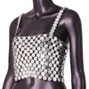 Kvinnors tankar Fashionabla paljett Crop Top Bralette Y2K Tank Camis Sparkly Hollow outfit Glitter Bra Tops för Club Festival Beach Party