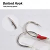 Fishing Hooks TEASER 10pcs Twin Assist Fishhook Jig Fishing Lure Artificial Silicone Soft Skirt Squid Bait Luminous Double Hook Tai Kabura P230317