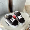 Kids children AUTHENTIC 44dx skateboard shoes Old Skool black white boys girls hook loop canvas shoes slip on sk8 low baby toddlers youth9C1L