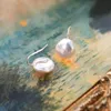 Charm Ashiqi Real 925 Серебряное серебро Натуральные пресноводные жемчужные серьги Модные украшения для женщин подарки Z0323