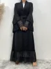 Ubranie etniczne Czarne Ramadan Eid Mubarak niqab szat kimono femme muzulme Dubai Abaya Turcja Arabic ABAYAS For Women Muzułmańska sukienka Hijab 230324