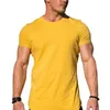 Mens Tshirts Gym Tshirt Men Short Sleeve Cotton Tshirt Casual Blank Slim T Shirt Male Fitness Bodybuilding Workout Tee Tops Summer Clothing 230323