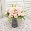 Kwiaty dekoracyjne Rose jedwabne sztuczne kwiaty dekoracja ślubna bukiet produkty gospodarstwa domowego Układ stacjonarny DIY Fałsz