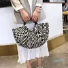 Evening Bags Fashion Black And White Straw Handbags For Women Summer Beach