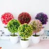 Fleurs décoratives artificielles Mini bonsaï arbre Pot simulation plante fausse fleur en Pot ornement pour la maison chambre bureau jardin