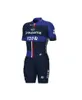 레이싱 세트 레이저 컷 스킨 슈트 2023 Groupama FDJ Team Blue Bodysuit 짧은 자전거 자전거 자전거 자전거 의류 Maillot Ropa Ciclismo