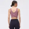 LL Yoga kläder toppdesigner fitness underkläder sport vacker rygg elastisk träning snabb torr bh väst yoga kvinnor saftiga