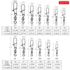 Fishing Hooks MEREDITH Fishing Connector 50PCS/Lot 2# 4# 6# 8# 10# Pin Bearing Rolling Swivel Stainless Steel With Snap Fishhook Lure Tackle P230317