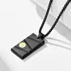 Chains Mens Stylish Geometric Rectangle Pendant Necklace For Men Link Chain Male Party Gift