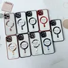 Magsafe Case iPhone 용 내장 렌즈 Protector for iPhone 15 14 13 12 11 Pro Max XR XS SE2 전기 도금 소프트 TPU 휴대 전화 케이스 Apple Charger Izeso와 호환됩니다.