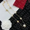 Fashion Necklace Designer Jewelry Luxury V Letter Pendant Crystal Rhinestone Pearl Necklace Golden Chain Women Jewelry