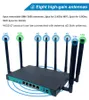 Routeur deux SIM 4G Openwrt Gigabit LAN 1000Mbps Modem CAT6 2.4GHz 5.8GHz WiFi 8 antenne amovible MU-MIMO pour 64 utilisateurs