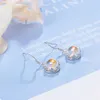 Charme nouveau 925 en argent Sterling goutte boucle d'oreille pierre de lune chaîne boucles d'oreilles pour femmes femme bijoux en argent 2019 Oorbellen Pendientes Z0323