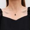 Pendentif Colliers Mode Luxe Simulé Perle Noir Blanc Géométrique Pour Femmes Minimaliste Conçu Collier Colliers Bijoux