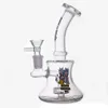 Recycler beaker Bong narghilè Flower Decor Camera Dab Rig Base a cono soffiato a mano Pipa ad acqua con tabacco da 14 mm