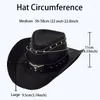 Boinas unissex Black Cowboy Hats for Men Fashion Cow Head Decore Chapela Ocidental Chapéu de Cowgirl Gentleman Classical Jazz Fedora Mulheres