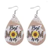 Boucles d'oreilles pendantes pour la fête des mères, en forme de goutte d'eau, maman occidentale, maman, tournesols, motif léopard, accessoires de cow-girl, Kldicfv