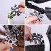 Keychains 18 In 1 Snowflake Multi Pocket Tool Keychain Multifunction Screwdriver Multipurpose Camp Survive Outdoor Hike