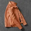Skórzana męska sztuczna vintage zimowa warstwa górna kurtka krowica mężczyźni plus size jaskółka krótka szczupła młodzieżowa trend płaszcz 230324